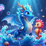 Engage with thrilling DV88 lottery game scenes featuring vibrant, magical ocean characters.