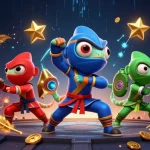 Experience thrilling gameplay with vic88's ninja chameleon team amidst a vibrant casino backdrop.