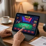 Experience thrilling gameplay with HITCLUB's top casino games on a modern tablet setup