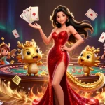Engage in the excitement of HITCLUB with a stunning live casino scene featuring vibrant characters and dynamic elements.