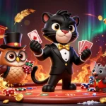 Experience the thrill of winning at ONE88 with a stylish panther dealer handling cards amidst an exciting casino atmosphere.