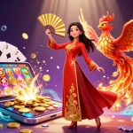 Engage with keobongda as the stunning 3D woman enjoys traditional culture amidst a vibrant casino atmosphere.
