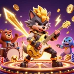 Experience thrilling gameplay at Debet casino with 3D characters, sparkling coins, and vibrant scenes.