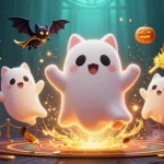 Experience thrilling gameplay at slotluck88 with ghostly characters in a vibrant casino setting.