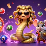 Experience the excitement of luck8 with a vibrant lottery-themed scene featuring Medusa and a warrior mouse.