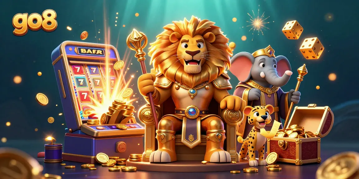 Experience thrilling wins at go8 with a majestic lion king, gold coins, and a jackpot explosion.
