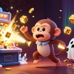 Play slots and win big with QQ88's haunted casino adventure featuring golden treasures and lively characters.