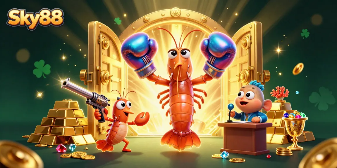 Engage with thrilling gameplay at Sky88, featuring vibrant 3D characters and stunning casino elements.