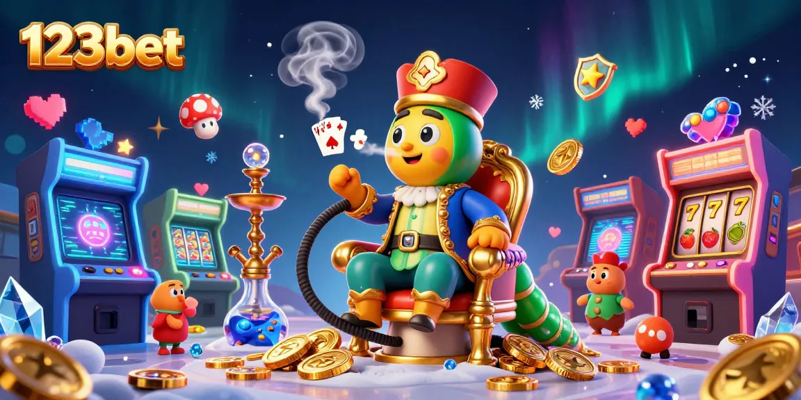 Experience thrilling gameplay with 123bet featuring an enchanting 3D illustration of a caterpillar gaming master.