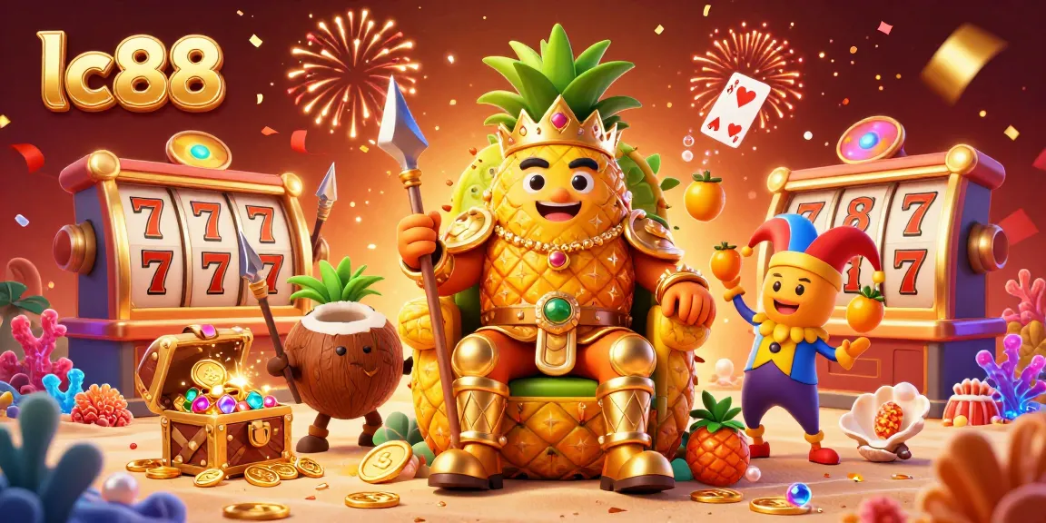 Experience the vibrant world of lc88 through this 3D casino illustration showcasing gaming excitement and festive energy.