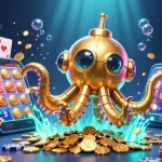 Engage in thrilling action at credit card casinos with this vibrant casino-themed illustration.