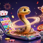 Engaging scene from Trang Chủ 11bet showcasing a cosmic casino atmosphere with slot games and betting actions.