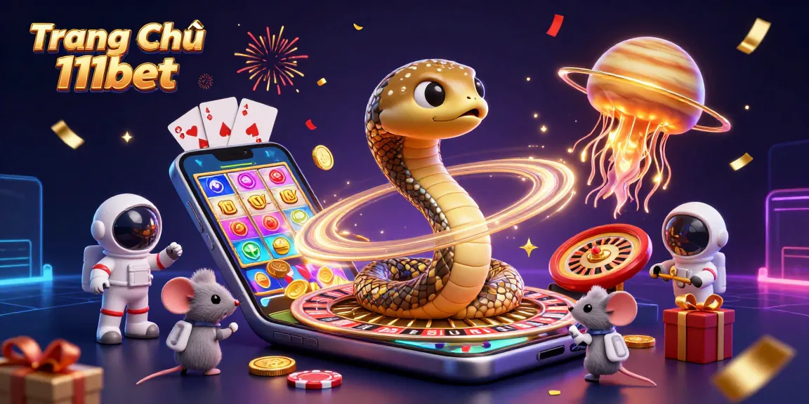 Engaging scene from Trang Chủ 11bet showcasing a cosmic casino atmosphere with slot games and betting actions.