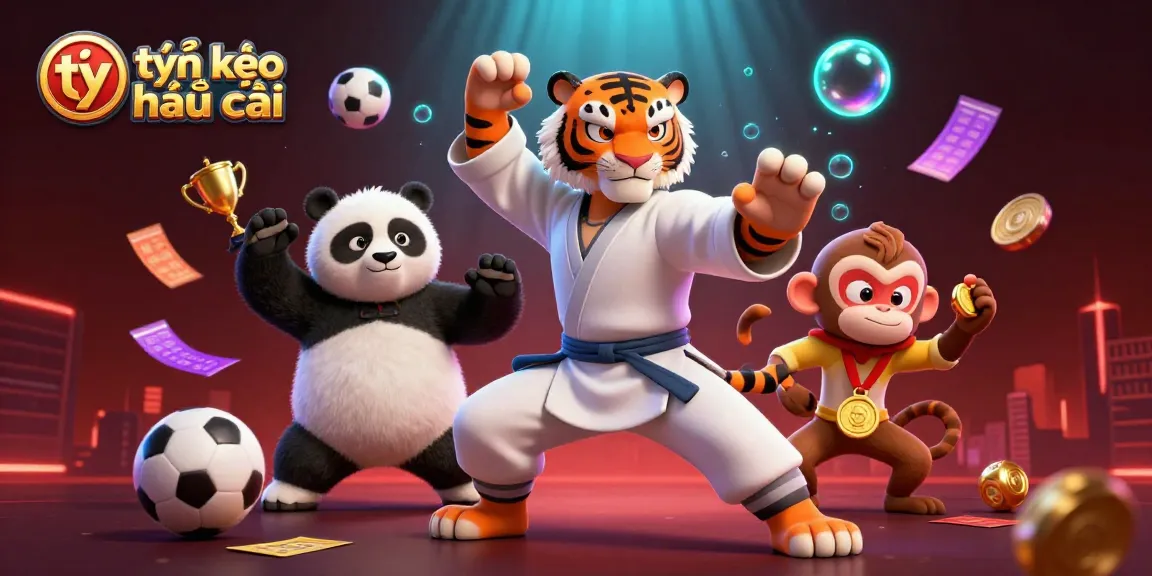 Engage with the thrilling sports betting world showcasing tỷ lệ kèo nhà cái with a colorful array of game elements.