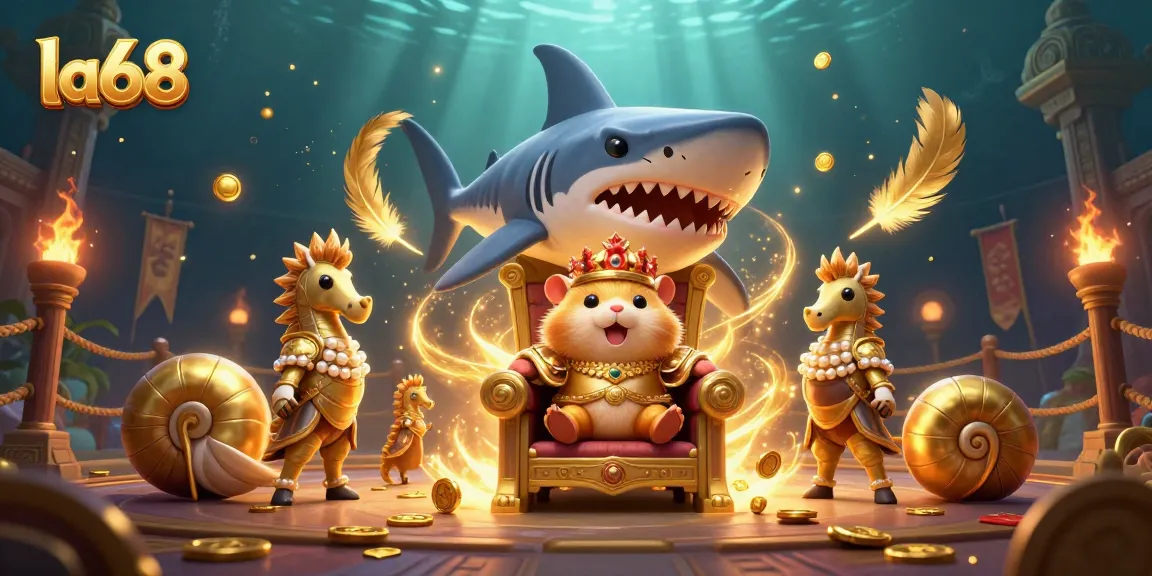 Experience thrilling winning moments with la68 in this vibrant underwater casino scene.