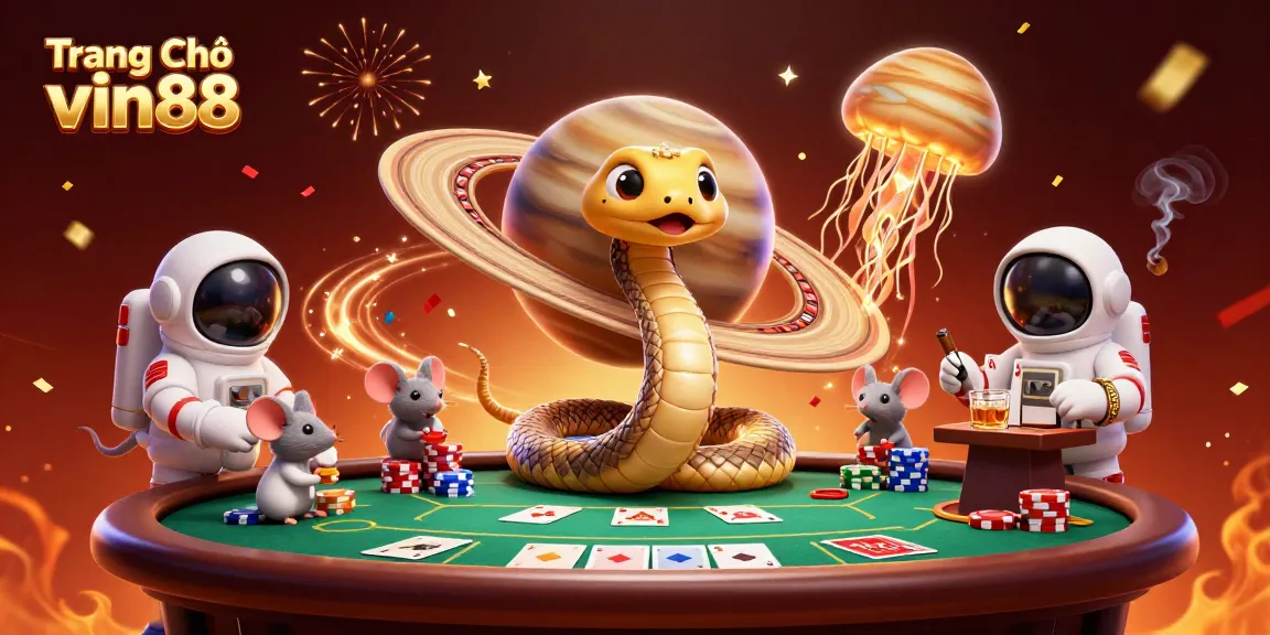 Engage in gambling excitement at Trang Chủ vin88 with space-themed roulette and astronaut mice betting.