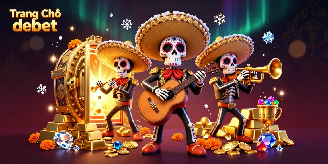 Win big at Trang Chủ debet with colorful mariachi band and treasures enhancing the casino experience.