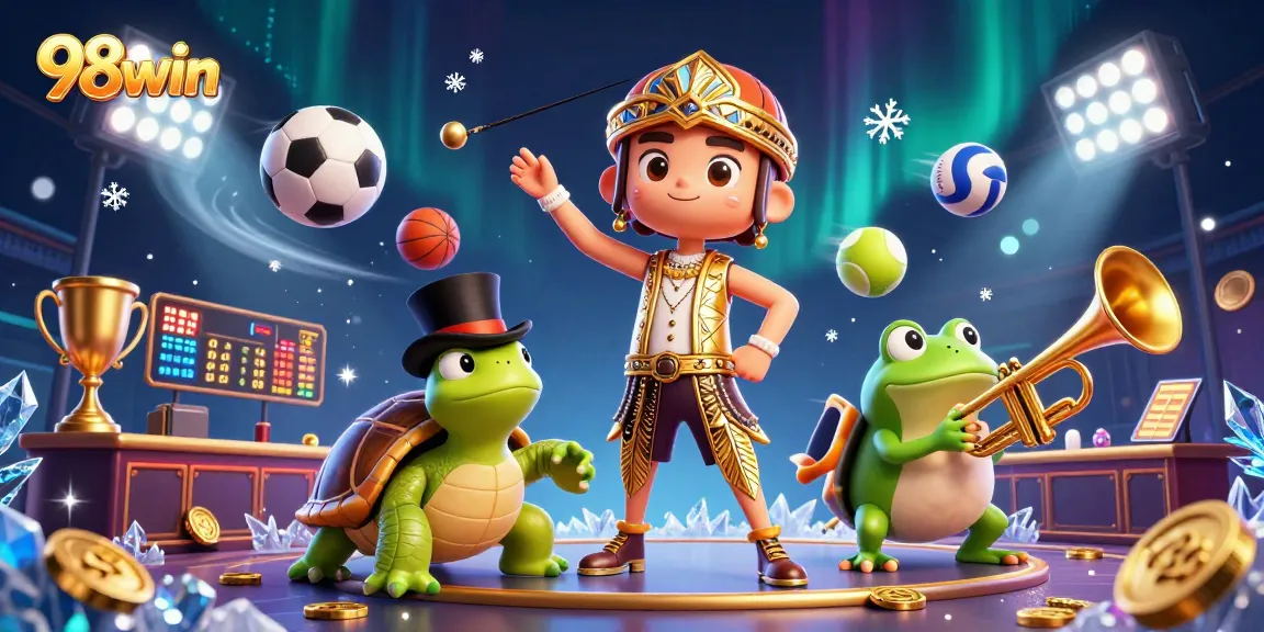 Win big at 98win with thrilling casino games and dynamic 3D graphics showcasing excitement.