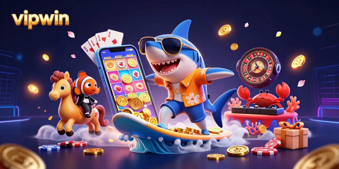 Engage with vipwin while enjoying thrilling gameplay in ultra-detailed 3D casino illustration.