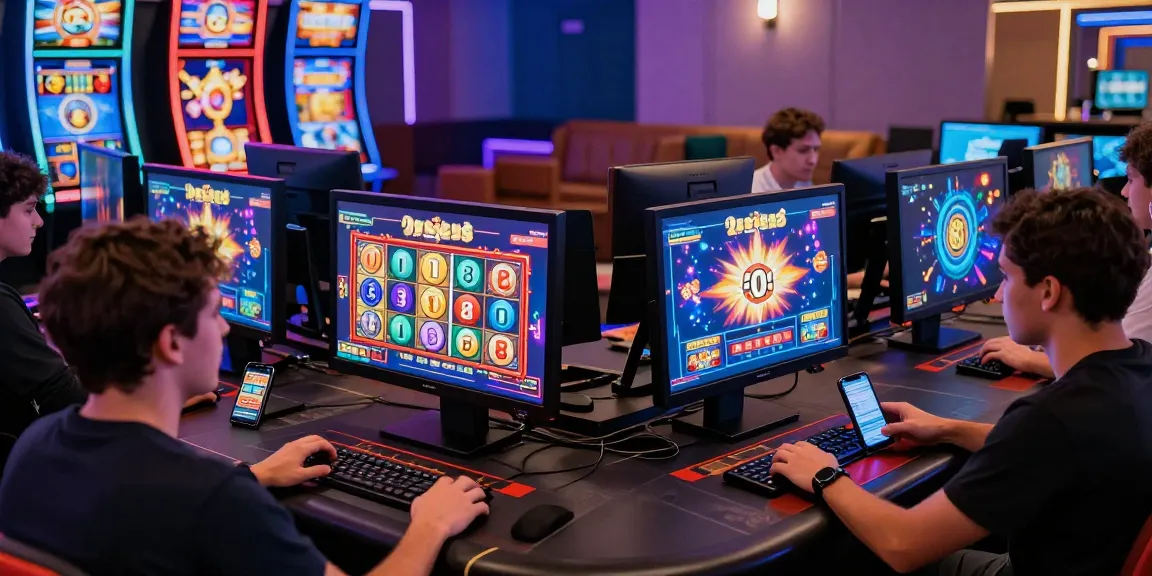 Exciting atmosphere with players enjoying the best new online casinos, showcasing vibrant games and modern interfaces.