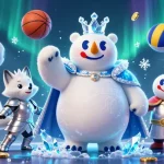Win big with Luck8 win in this dynamic gambling scene featuring sports elements and vibrant visuals.