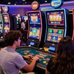 Players enjoying games at casinos that accept credit cards, showcasing vibrant atmosphere and promotions