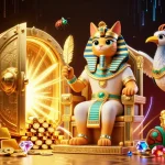 Engage with trang chủ Xoso66 featuring a vibrant 3D scene of a pharaoh cat and treasures, exciting gamblers with rich visuals.