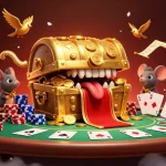 Engage in thrilling moments at rik vip where a treasure chest entices adventurer mice with poker excitement.