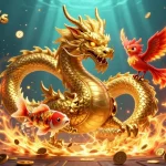 Engage with taixiumd5s as the dragon soars through a gaming arena filled with golden coins.